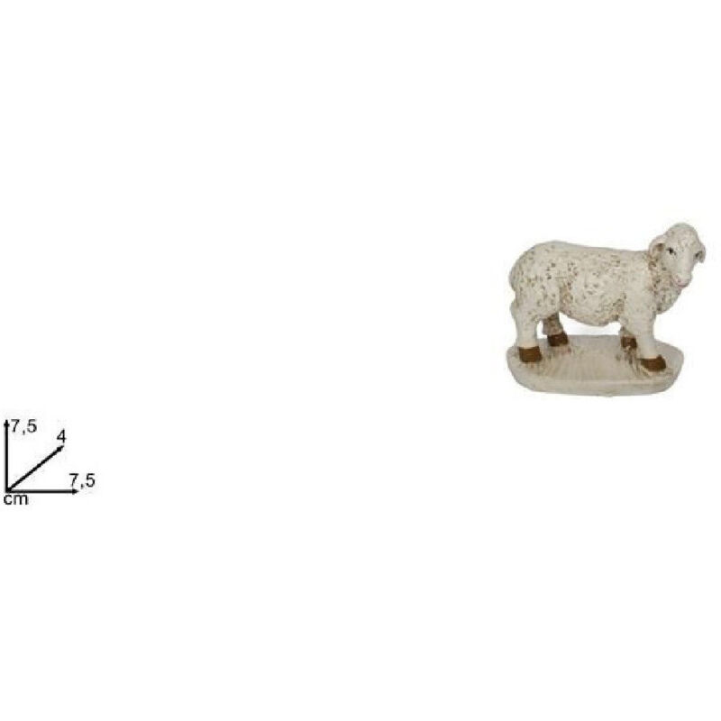 foto del prodotto trade shop traesio - statuina pecora 7.5 cm per presepe in resina decoro natale natalizio natività -