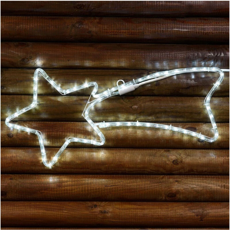 foto del prodotto trade shop traesio stella cometa luminosa 65 cm in tubo luminoso a led bianchi luce bianca fredda 