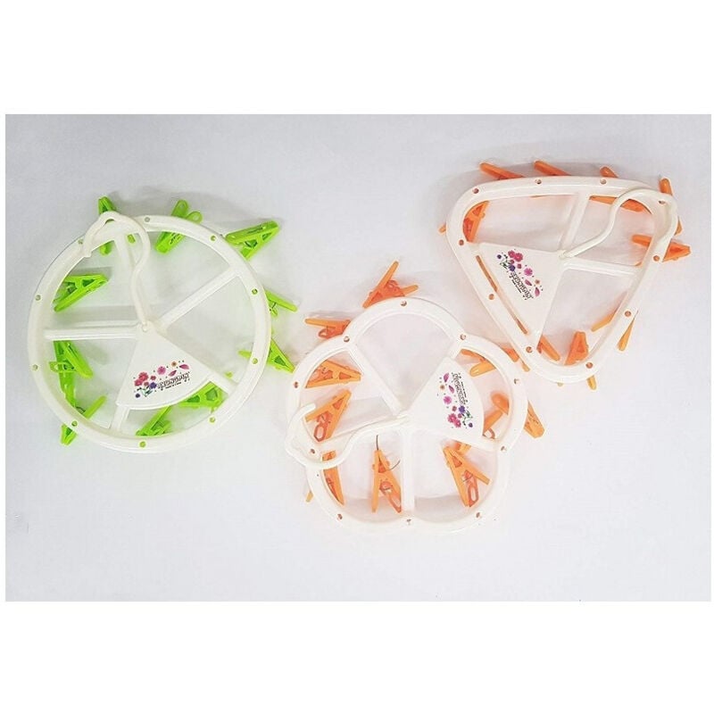 foto del prodotto trade shop traesio stendibiancheria 10 mollette con gancio stendino plastica appendibile da balcone 