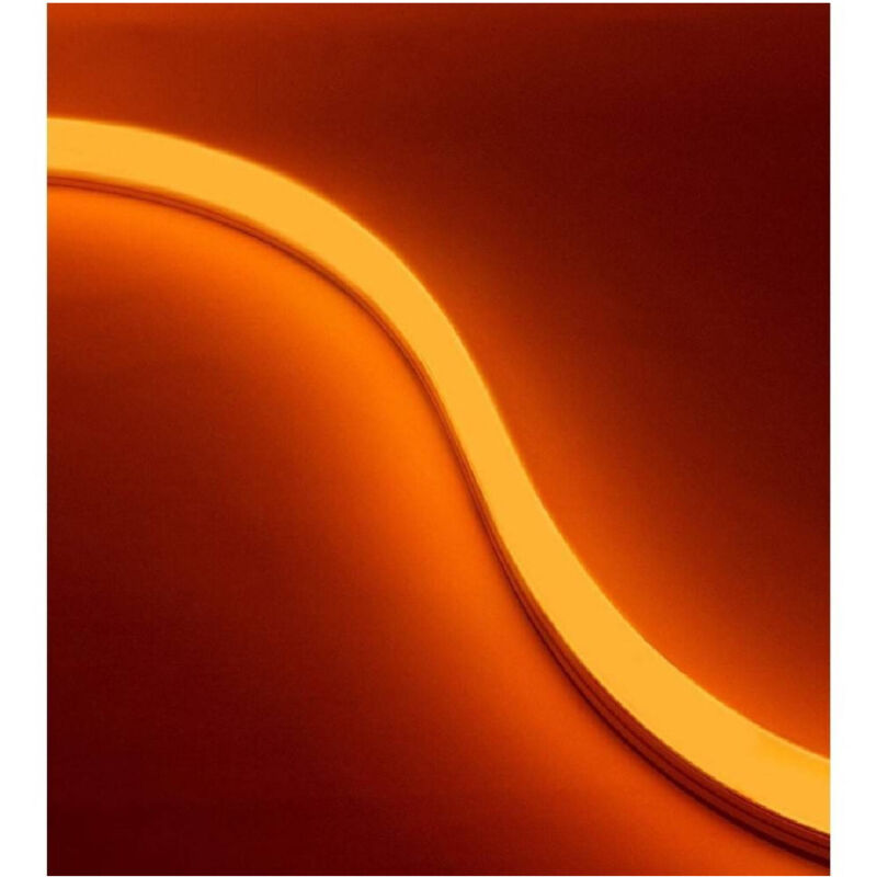foto del prodotto trade shop traesio strip led neon flessibile striscia decorativa 5 mt ip65 luce arancione u 12v a 