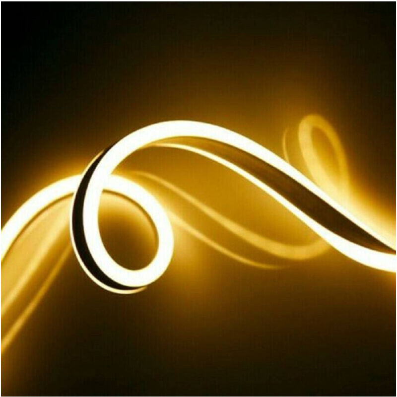 foto del prodotto trade shop traesio strip led neon flessibile striscia decorativa 5 mt ip65 vari toni di luce u 12v bianco caldo 