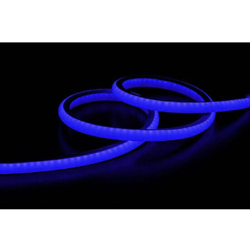 foto del prodotto trade shop traesio strip led neon flessibile striscia decorativa 5 mt ip65 vari toni di luce u 12v blu 