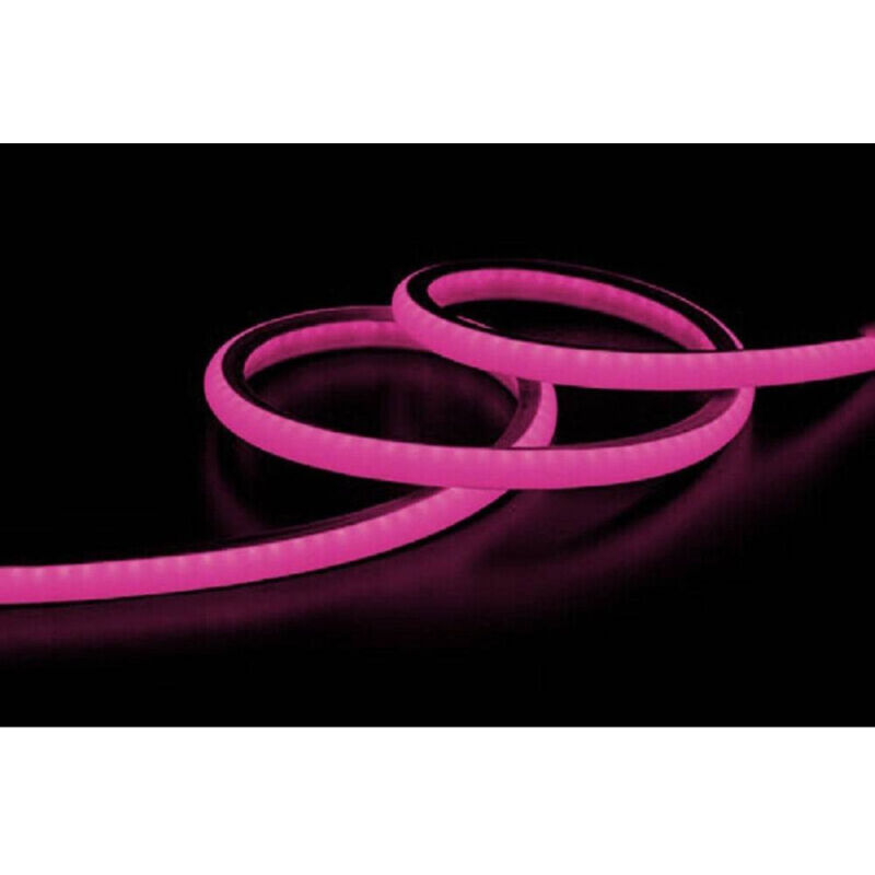 foto del prodotto trade shop traesio strip led neon flessibile striscia decorativa 5 mt ip65 vari toni di luce u 12v fucsia 