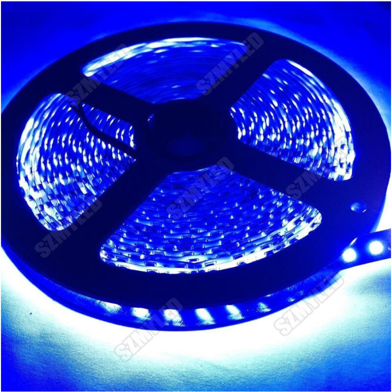 foto del prodotto trade shop traesio strip smd bobina striscia led 5050 flessibile 5mt adesiva interno esterno ip65 blu 
