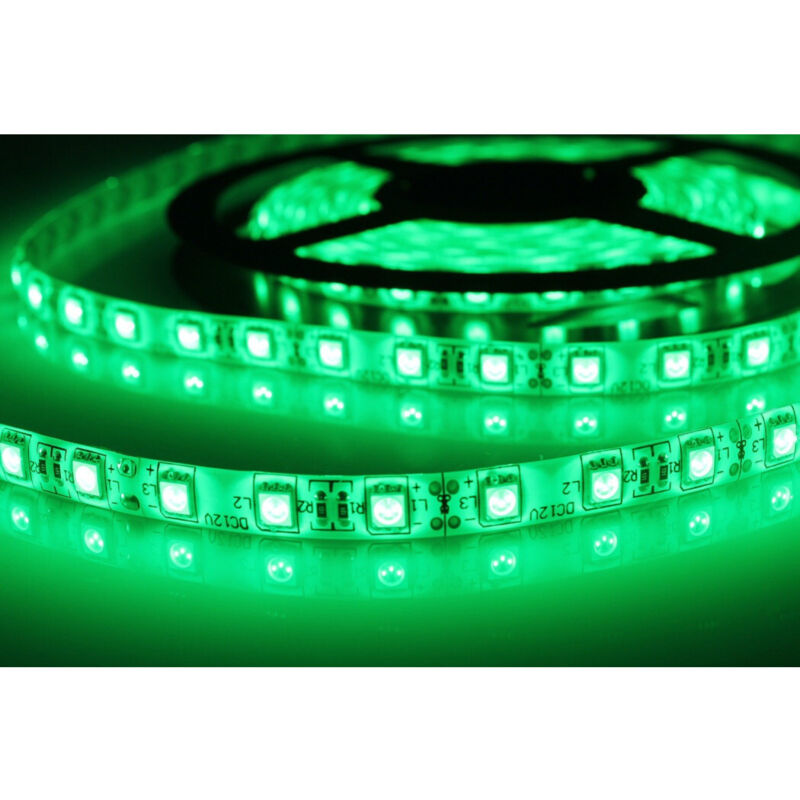 foto del prodotto trade shop traesio - strip smd bobina striscia led 5050 flessibile 5mt adesiva interno esterno ip65 - -verde -