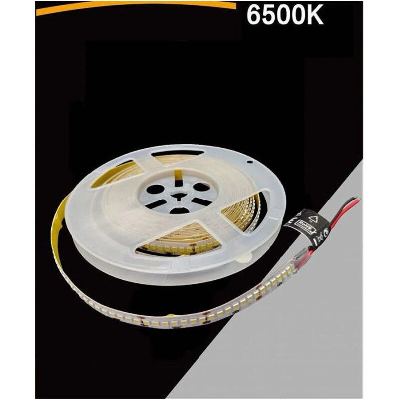 foto del prodotto trade shop traesio strip striscia led 5mt dc 24v smd 2835 ip20 90w luce 3000k 6500k 4000k dc24v 240 bianco freddo 