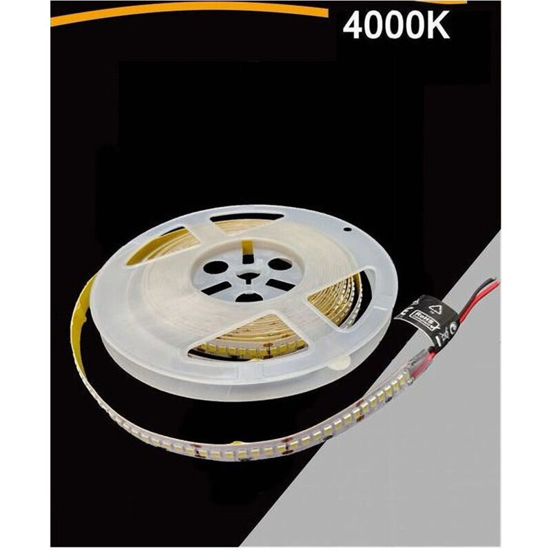 foto del prodotto trade shop traesio strip striscia led 5mt dc 24v smd 2835 ip20 90w luce 3000k 6500k 4000k dc24v 240 bianco naturale 