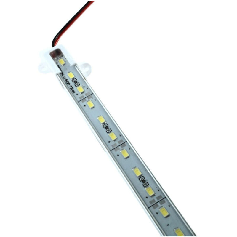 foto del prodotto trade shop traesio strip striscia led profilo 1mt barra rigida in alluminio smd ip20 ip65 copertura bianco freddo smd 5630 ip65 