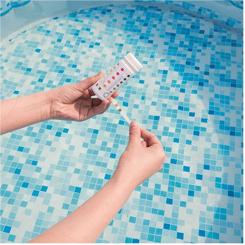 foto del prodotto trade shop traesio strisce test acqua piscine spa 3in1 50 pz 3 funzioni cloro ph e alcalinit 58142 