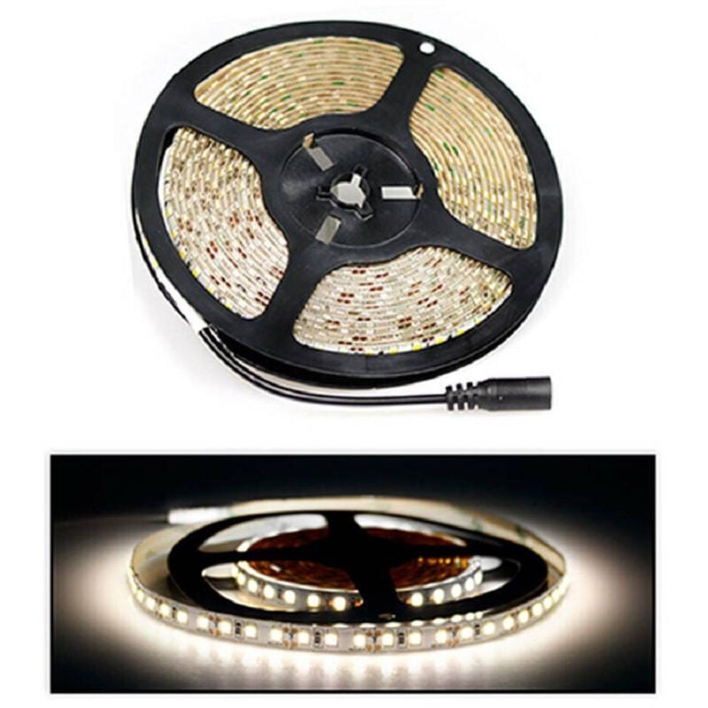 foto del prodotto trade shop traesio striscia 600 led 2835 strip 5 metri bobina luce naturale 4000k waterproof ip55 