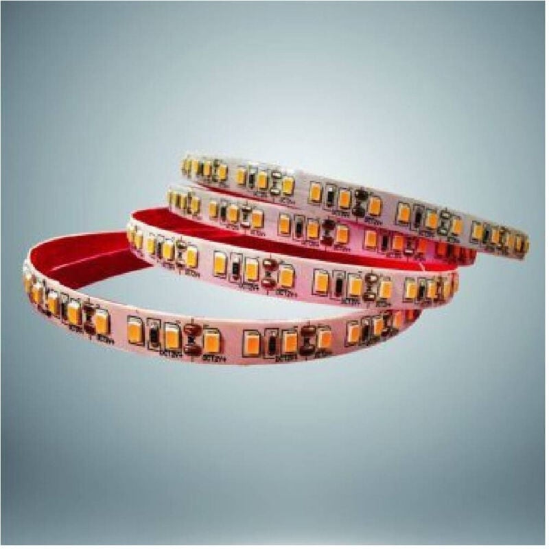 foto del prodotto trade shop traesio - striscia led 2835 strip bobina 10 metri 24volt 100 watt adesivo 2835-24v-10m-120 - -bianco freddo -