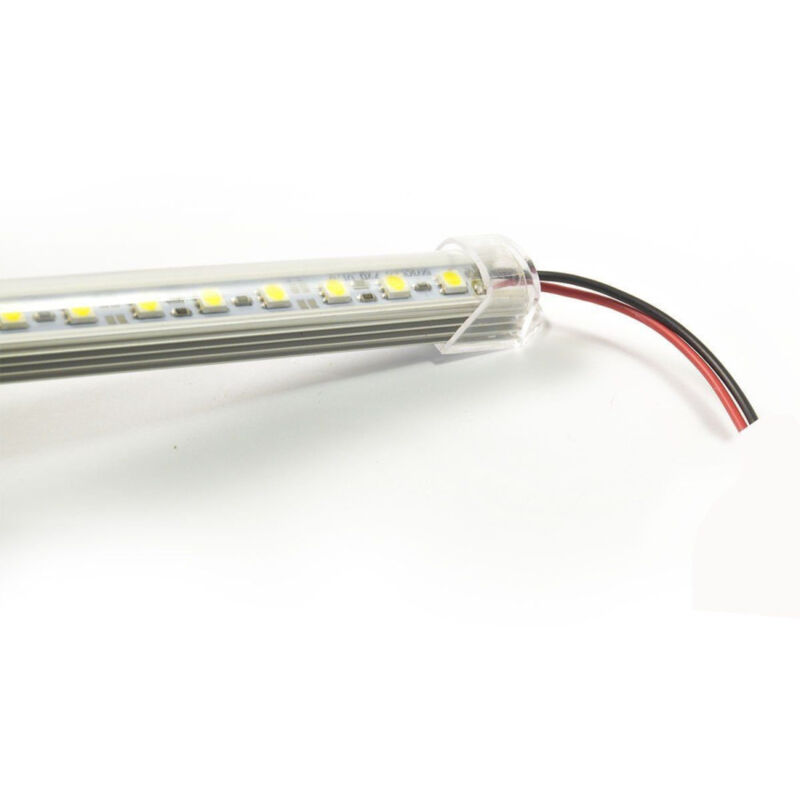 foto del prodotto trade shop traesio striscia led barra rigida profilo alluminio copertura plexiglass 2mt m metri bianco freddo 