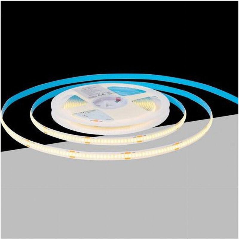 foto del prodotto trade shop traesio striscia led cob bobina 5mt flessibile dc 24v varie temperature colore cob 24v 320 bianco caldo 