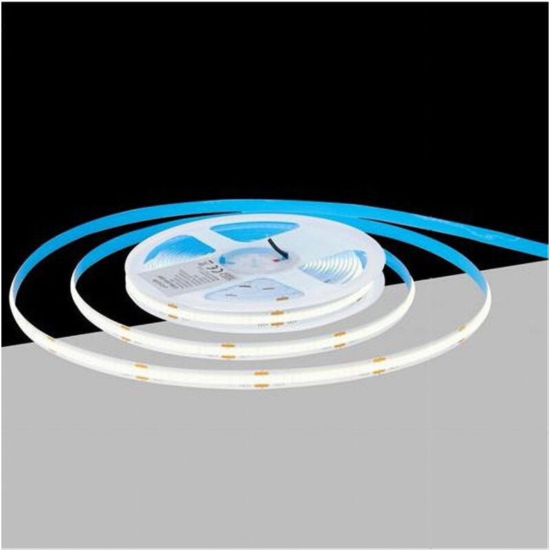 foto del prodotto trade shop traesio striscia led cob bobina 5mt flessibile dc 24v varie temperature colore cob 24v 320 bianco freddo 
