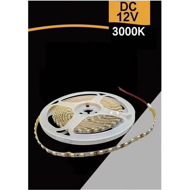 foto del prodotto trade shop traesio striscia led smd 2835 strip 5 mt dc 12v luce 6500k 3000k 4000k ip20 2835 12v 5mm bianco caldo 