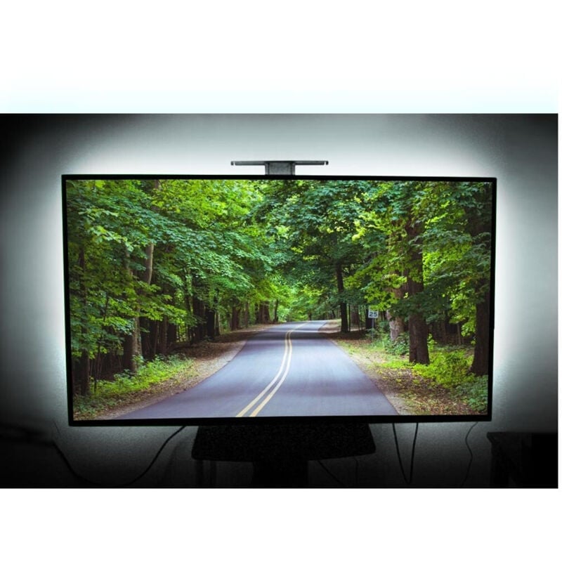 foto del prodotto trade shop traesio striscia led usb 2x90cm strip striscia luce per tv smart tv pc monitor 60 led 5v 