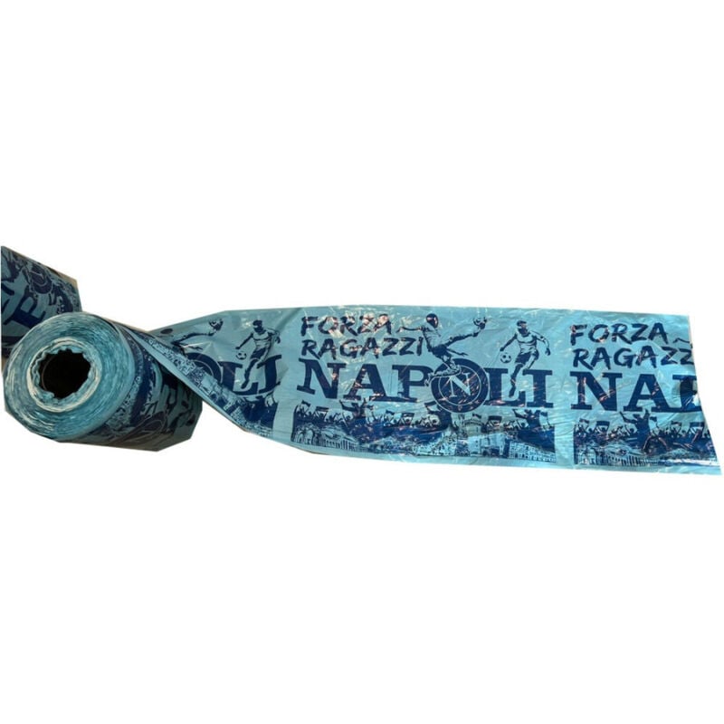 foto del prodotto trade shop traesio striscione calcio napoli double face con terzo scudetto bianco azzurro 200 metri 
