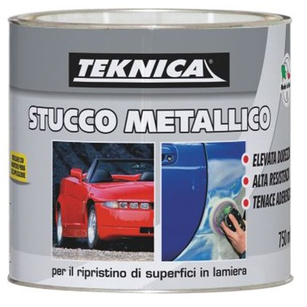foto del prodotto trade shop traesio stucco metallico bicomponente 125ml con catalizzatore riparazioni carrozzeria 
