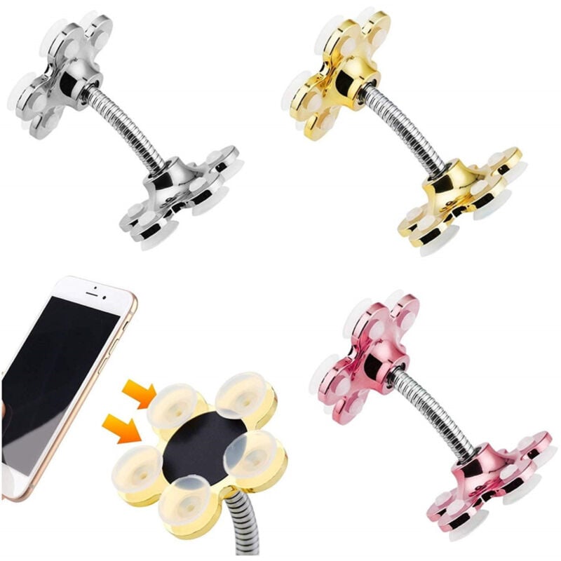 foto del prodotto trade shop traesio supporto auto universale ventosa fiore cellulare smartphone tablet navigatore 