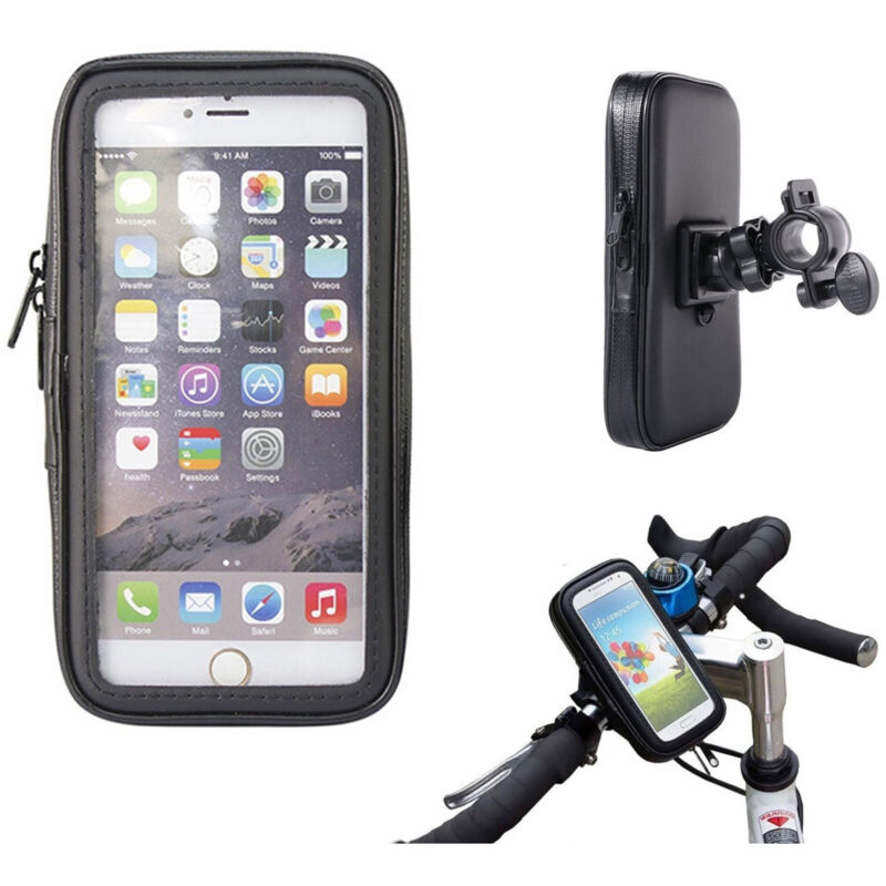 foto del prodotto trade shop traesio supporto bici moto porta cellulare custodia impermeabile smartphone universale 