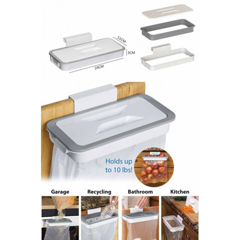 foto del prodotto trade shop traesio supporto buste spazzatura gancio cassetti ante mobili raccolta rifiuti cucina 
