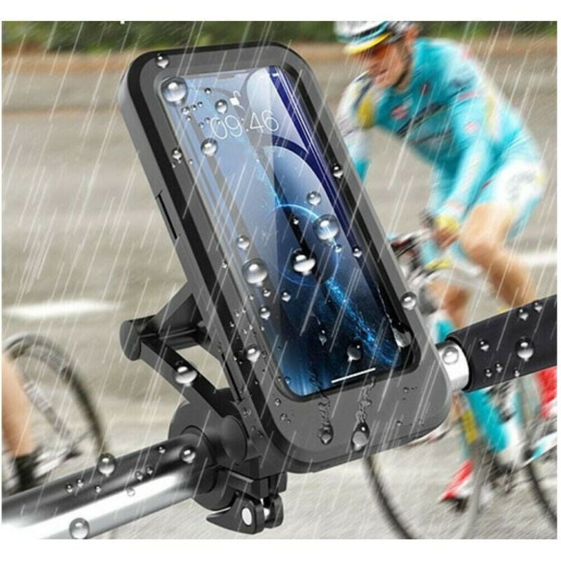 foto del prodotto trade shop traesio - supporto custodia porta cellulare impermeabile per moto bici fino 6.7' hl-69 -