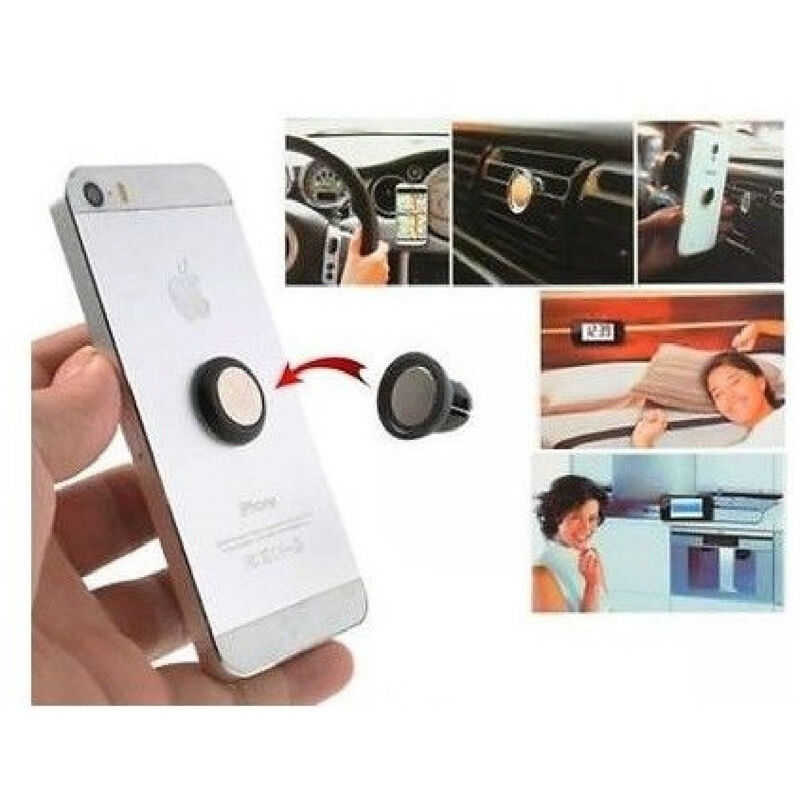 foto del prodotto trade shop traesio supporto magnetico porta smartphone da auto per bocchette aria cellulare doppio 