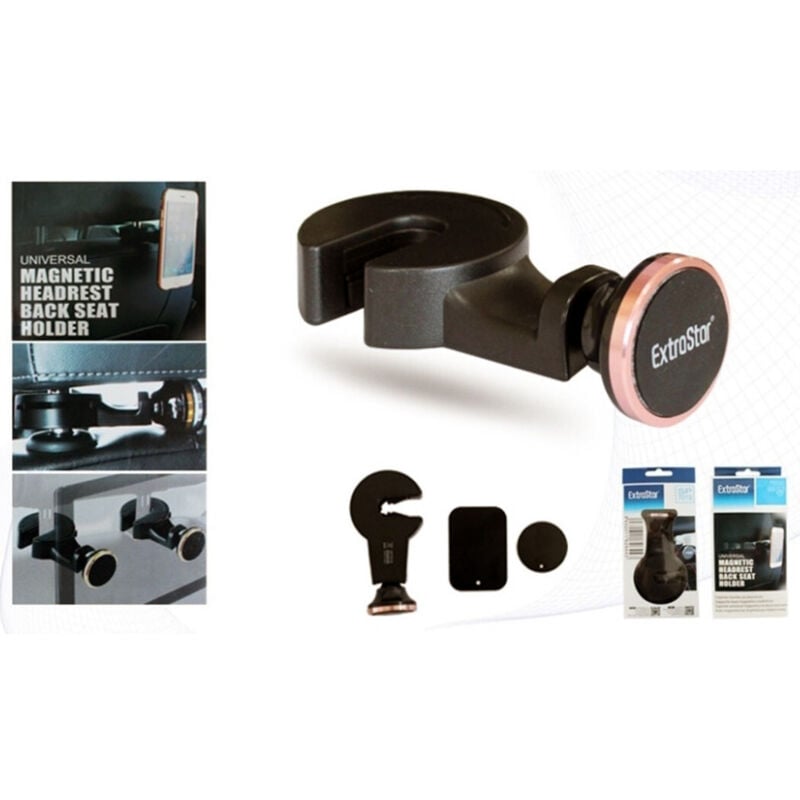 foto del prodotto trade shop traesio supporto magnetico smartphone ex7019 gancio universali poggia testa sedile auto 