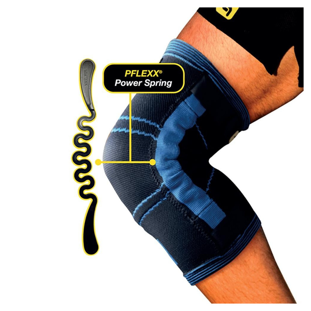 foto del prodotto trade shop traesio supporto per ginocchio banda elastica power knee aiuta il sollievo varie misure xxl
