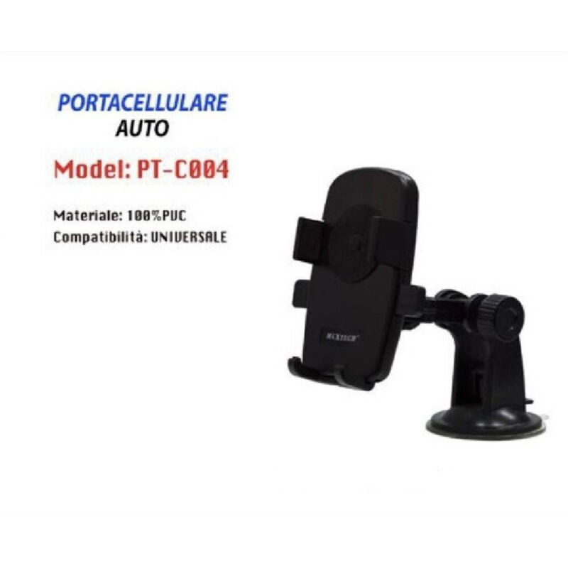 foto del prodotto trade shop traesio supporto porta cellulare smartphone universale da auto con ventosa pt c004 