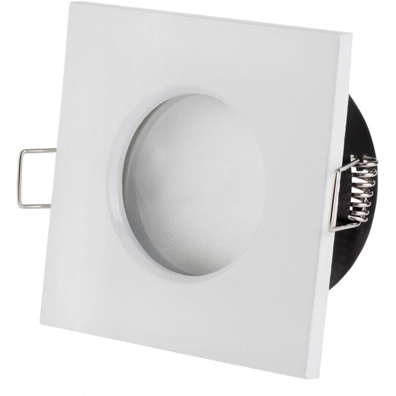 foto del prodotto trade shop traesio supporto porta faretto da incasso lampadine led mr16 par16 quadrato bianco 75mm 