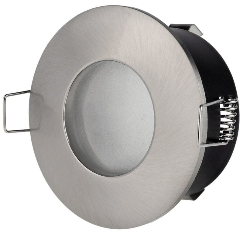 foto del prodotto trade shop traesio supporto porta faretto da incasso lampadine led mr16 par16 rotondo acciaio 75mm 