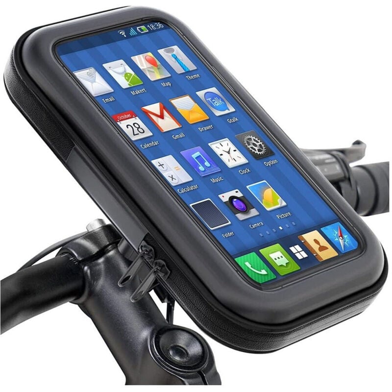 foto del prodotto trade shop traesio supporto telefono da 6,3 per moto bici borsa mountain bike impermeabile manubrio 