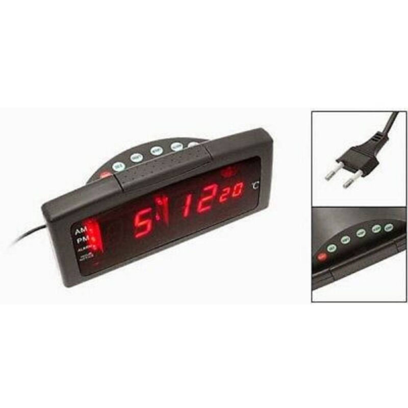 foto del prodotto trade shop traesio sveglia digitale notturna led rosso allarme temperatura termometro zxsj 05a 