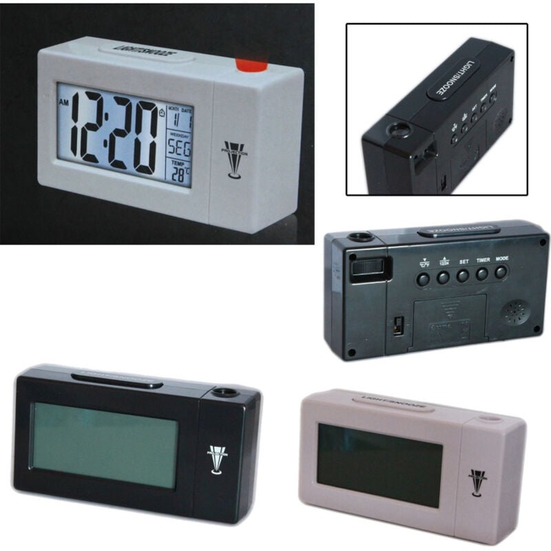 foto del prodotto trade shop traesio sveglia orologio temperatura con proiezione schermo lcd proiettore ora at 618 