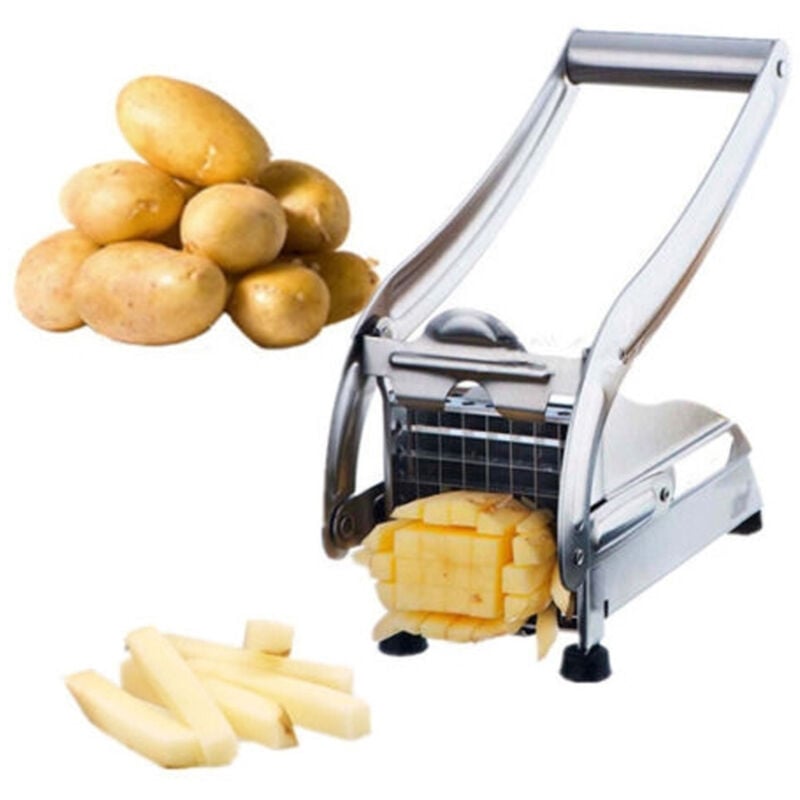 foto del prodotto trade shop traesio - taglia affetta patate pelapatate patatine fritte potato verdure carote acciaio -