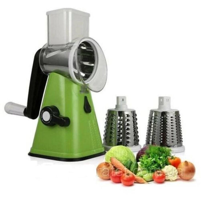 foto del prodotto trade shop traesio taglia verdure manuale taglia trita grattugia verdure frutta 3 lame tritatutto 