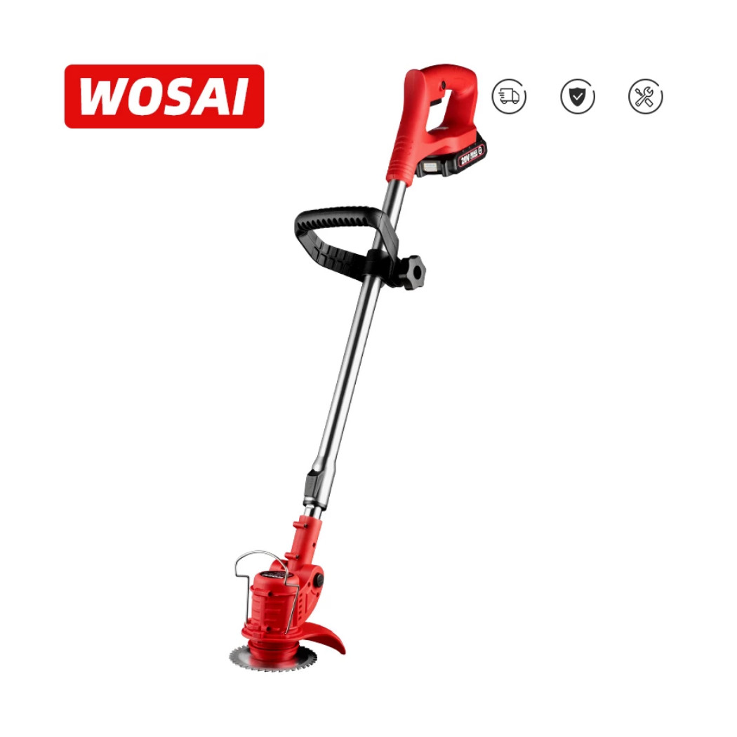 foto del prodotto trade shop traesio tagliasiepi taglia erba rasa a batteria 21v con disco circolare asta telescopica 