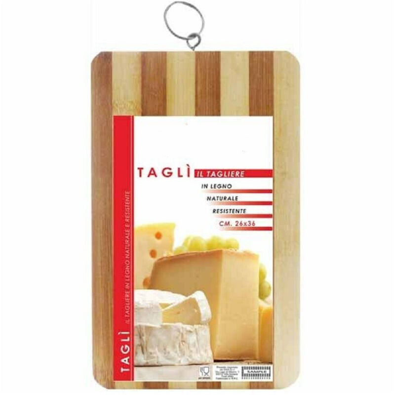 foto del prodotto trade shop traesio tagliere in legno naturale resistente per alimenti cucina casa 30x40cm 