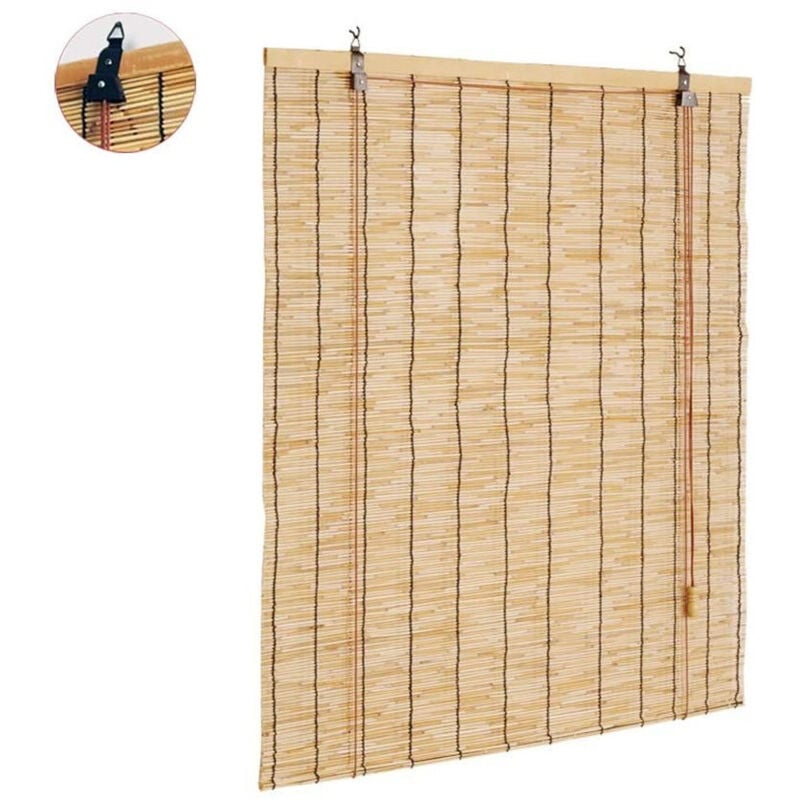 foto del prodotto trade shop traesio tapparella tenda arella avvolgibile in listelli di bamb naturale 100 x 180 cm 