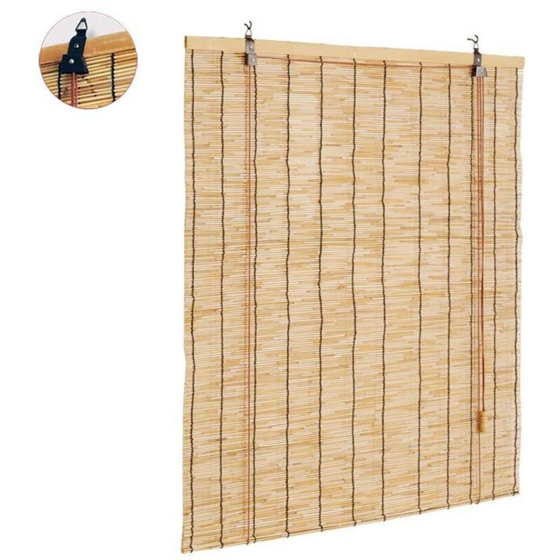 foto del prodotto trade shop traesio tapparella tenda arella avvolgibile in listelli di bamb naturale 60 x 140 cm 