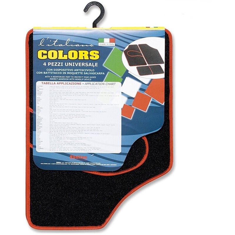 foto del prodotto trade shop traesio - tappetini auto moquette 4 pezzi antiscivolo con battitacco salvascarpa -