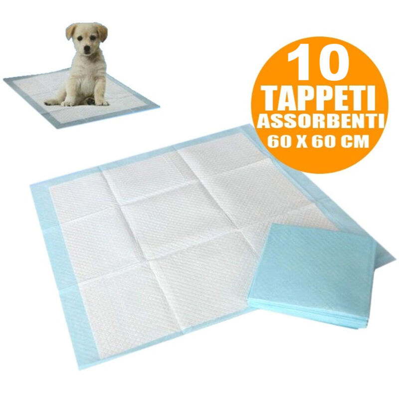 foto del prodotto trade shop - traesio - tappetini superr assorbenti per cani gatti 60x60cm cuccioli pannolini traverse -