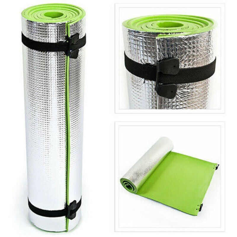 foto del prodotto trade shop traesio - tappeto isolante rivestito in alluminio 180 x 50 cm vari colori sport campeggio -