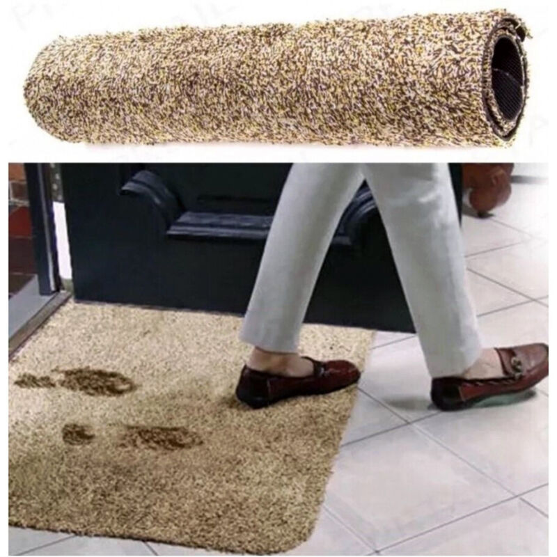 foto del prodotto trade shop traesio tappeto magico antiscivolo marrone mat zerbino super assorbente lavabile ingresso 