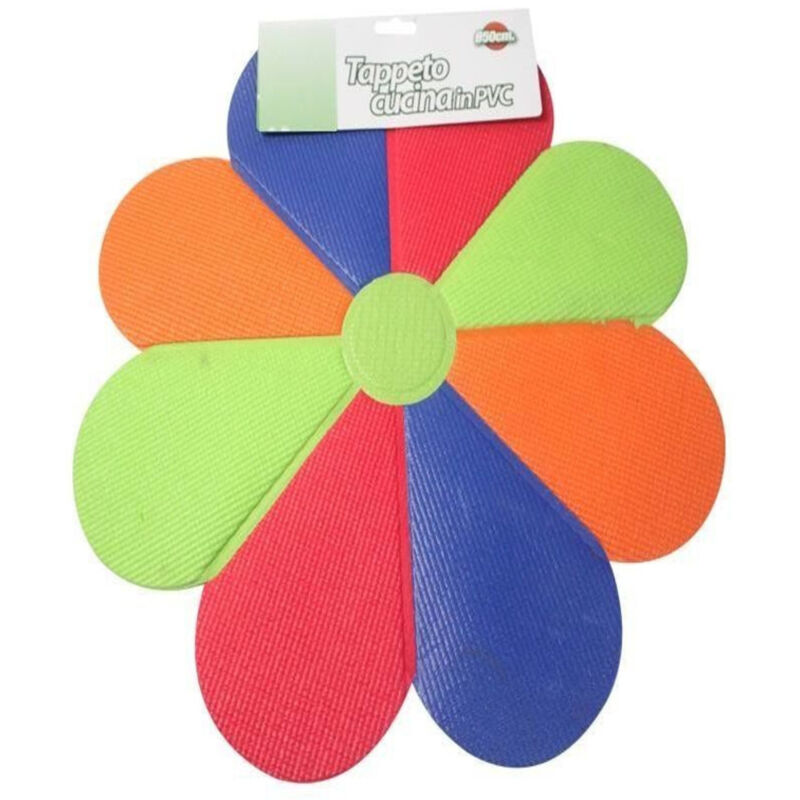 foto del prodotto trade shop traesio tappeto tappetino antiscivolo bagno cucina multiuso 40x60cm fiore colorato 