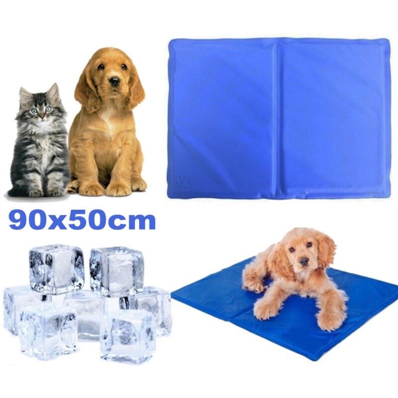 foto del prodotto trade shop traesio tappeto tappetino refrigerante 90x50cm raffreddante cuscino per cane animali 