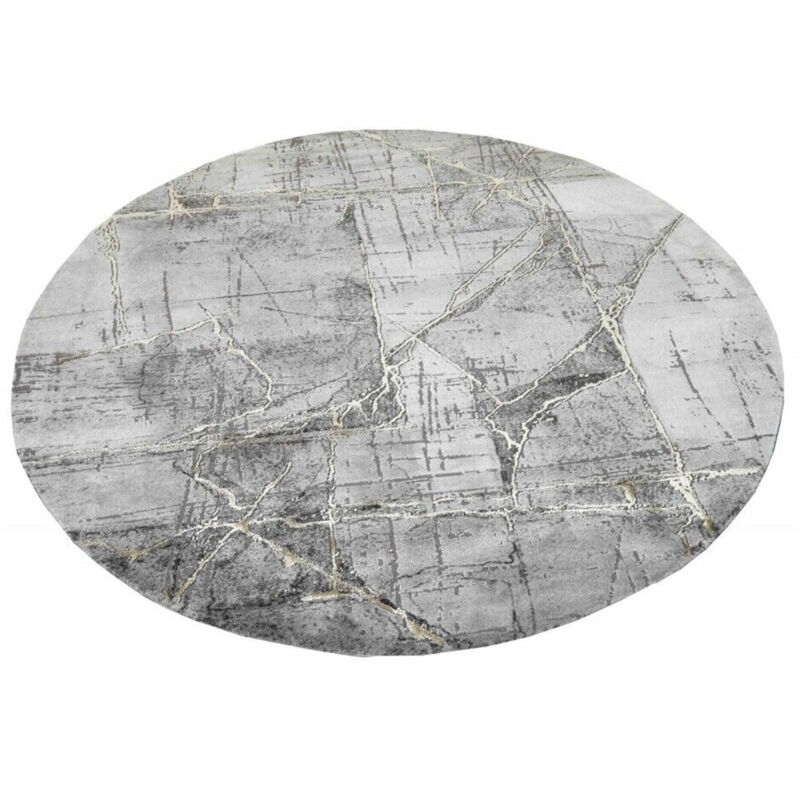 foto del prodotto trade shop traesio - tappeto tondo effetto marmo peluche pelliccia elegante living camera letto 90x90 -