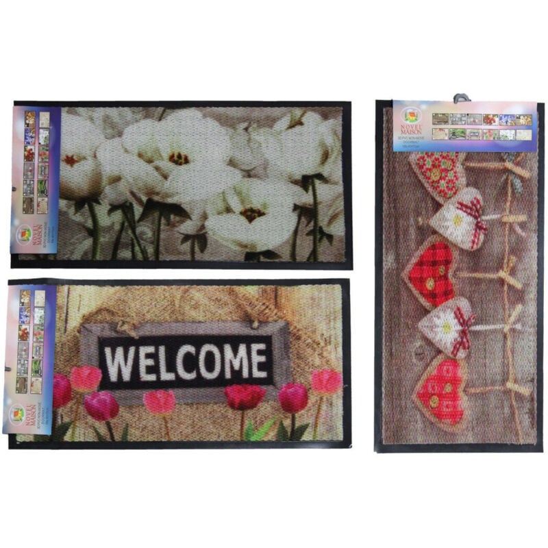 foto del prodotto trade shop traesio tappeto zerbino in pvc stampa digitale animali cuori fuoriporta 40x70cm 