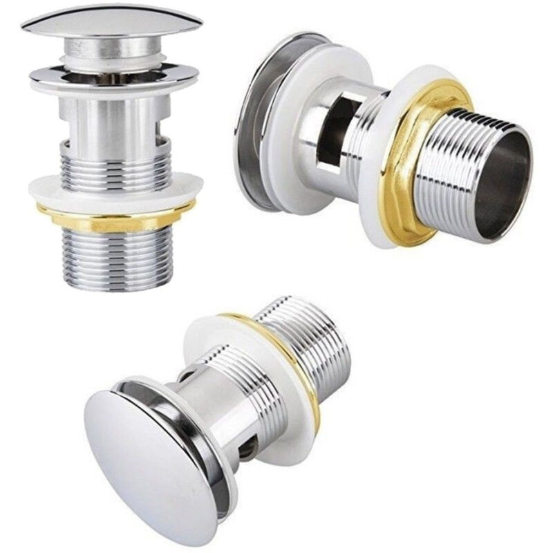 foto del prodotto trade shop traesio tappo a piletta scarico universale vasca bagno lavabo bidet click clack pilette 
